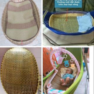Nôi tre + chiếu lót điều hòa 2 mùa