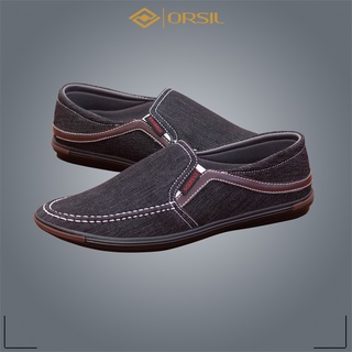 Giày lười vải jean nam ORSIL màu đen trẻ trung - L13