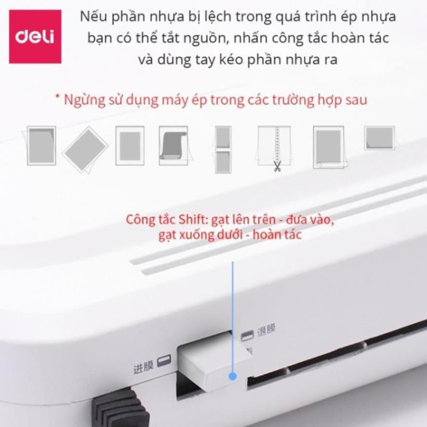 (HCM) Máy Ép Plastic Khổ A4 Deli 2132 Chính Hãng - An Toàn Và Dễ Dàng Sử Dụng - Deli E2132
