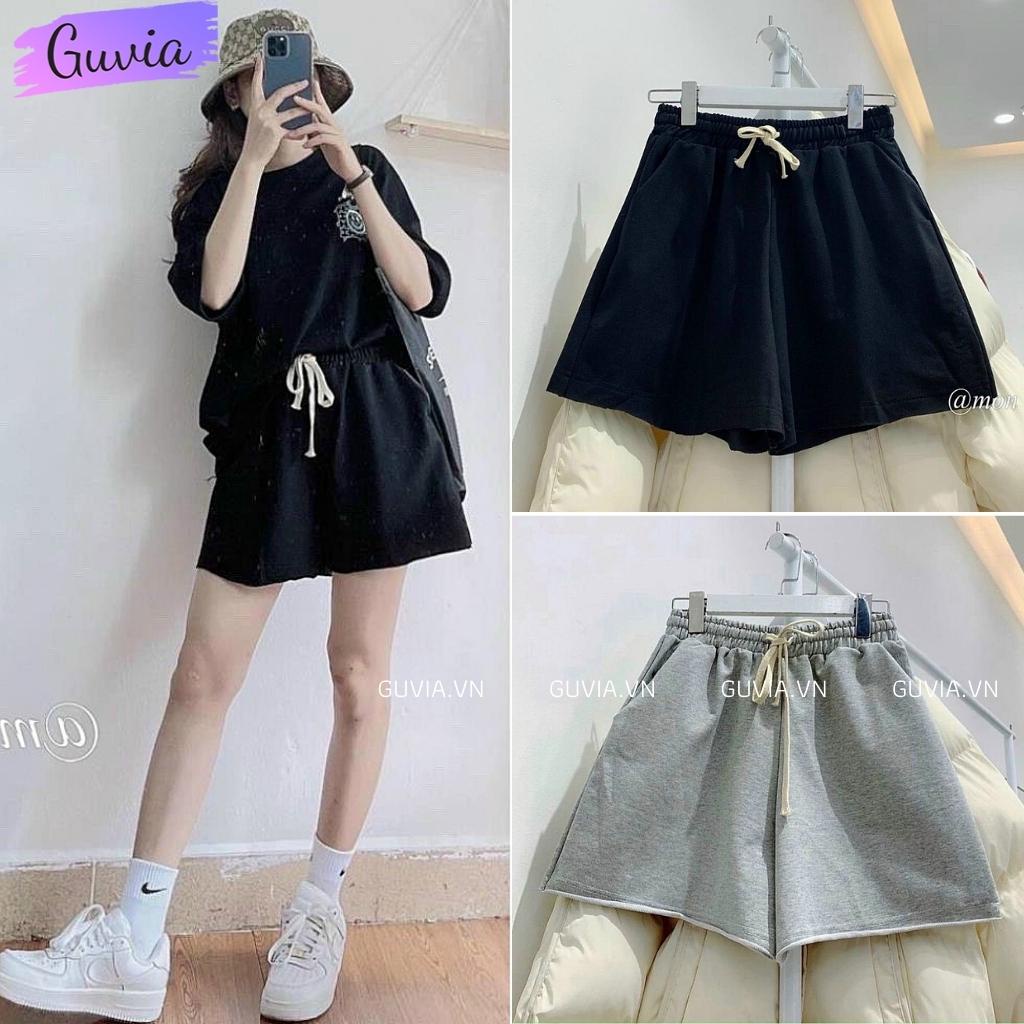 Quần Short NỈ DA CÁ Unisex  Quần đùi chất nỉ da cá Nam nữ đều mặc được GUVIA