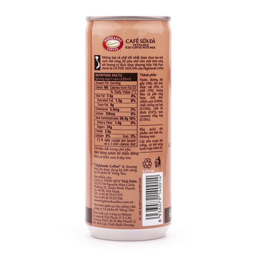 Cà Phê/ Cà Phê Highland Coffee Sữa Lon 235ml