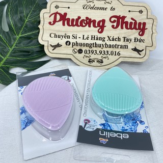 Miếng rửa mặt Ebelin Massage Pad 2 màu xanh và tím