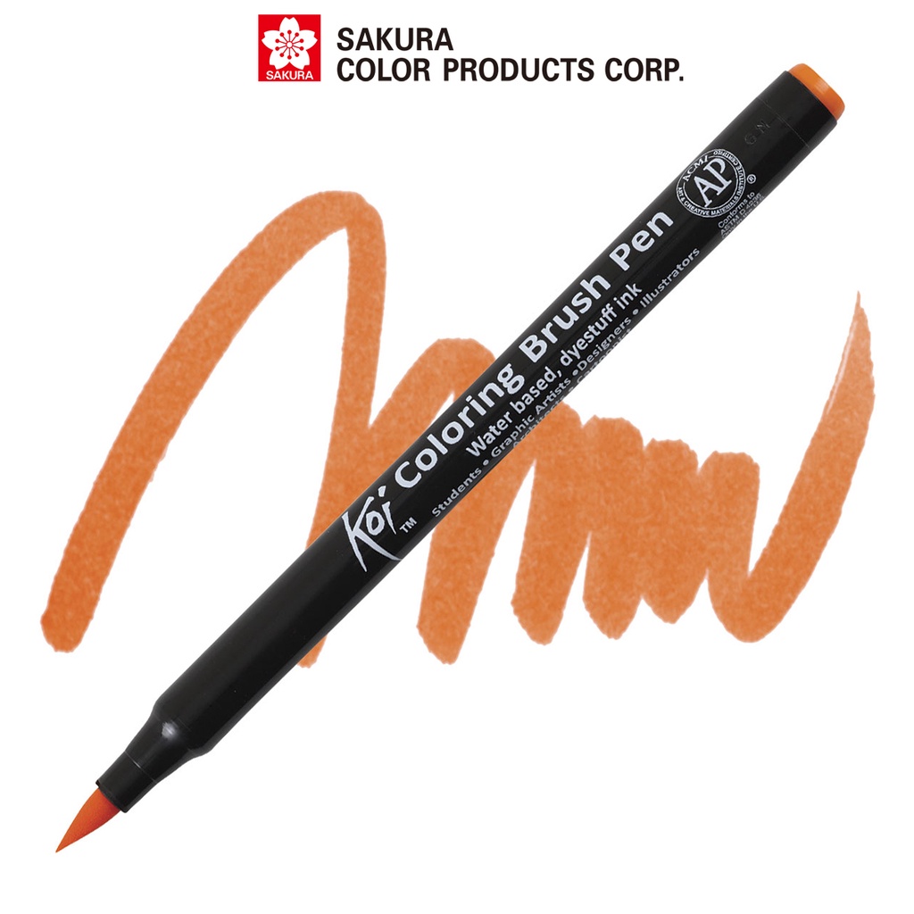 Bút lông màu nước ngòi cọ Sakura Koi Coloring Brush Pen Màu Orange