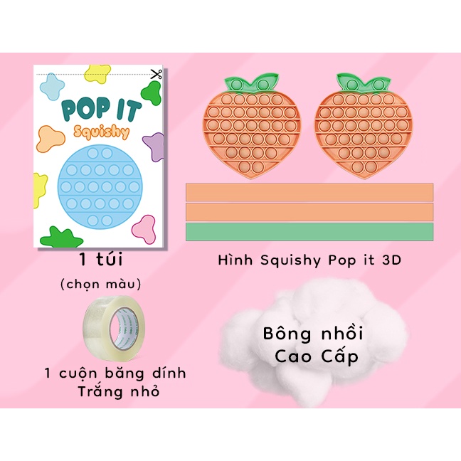 Bộ Kít làm Túi và Squishy Pop it 3D giấy Tăng chậm