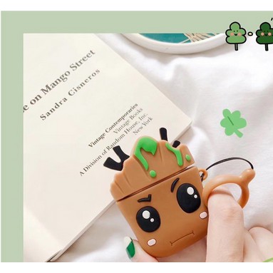 ☘️Tặng kèm móc treo☘️Case Airpod 1 2- Vỏ bao bọc Baby Groot Cover đựng tai nghe không dây Airpods Avengers