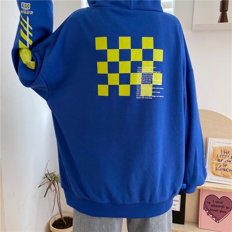 Áo Khoác Hoodie nữ unisex 🚚 FREESHIP 🚚 áo khoác nỉ mẫu in Caro chất nỉ dày dặn