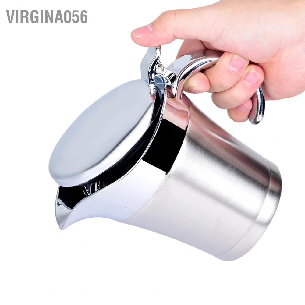 Virgina056 304 Stainless Steel Thermal Insulated Double Wall Sauce Gravy Boat Pot Serving Jug