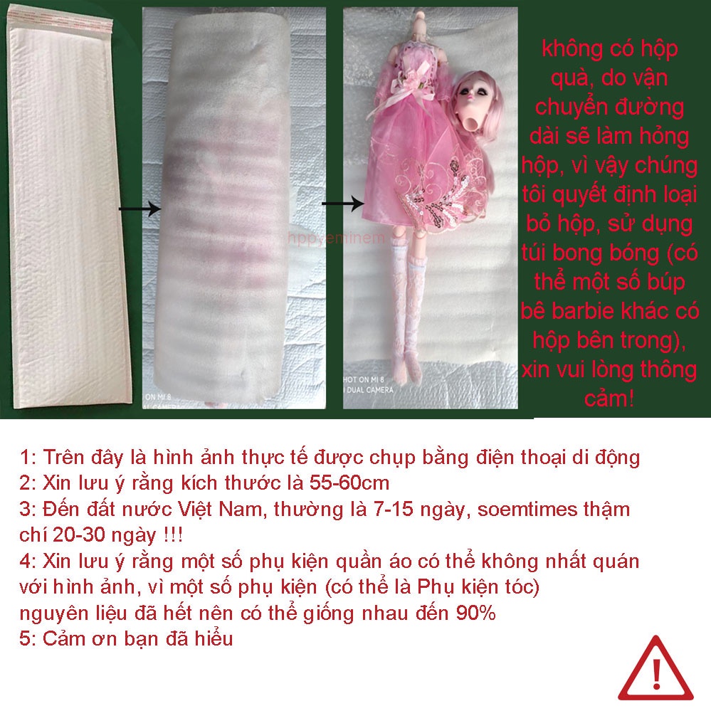 Búp bê công chúa barbie 55-60cm sang trọng cho bé gái