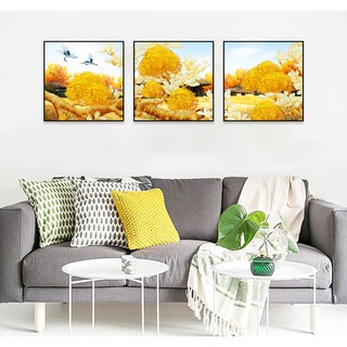 Bộ 3 tranh cây kim tiền PP tráng formex hiện đại sang trọng TTC20988 - 40 x 40 cm x 3 tranh