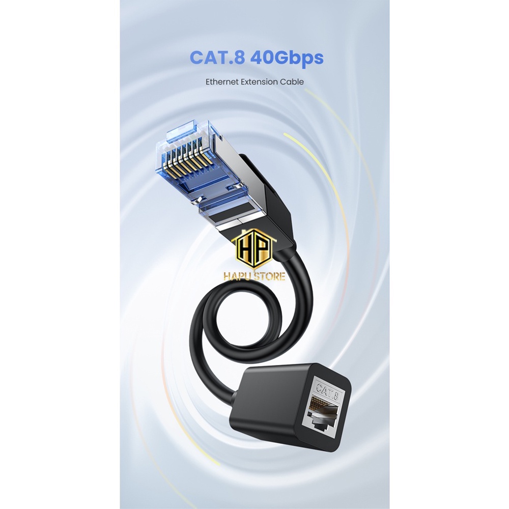Cáp nối dài mạng Lan RJ45 Ugreen 40497 chuẩn CAT8 tốc độ 40Gbps cao cấp - Hapugroup