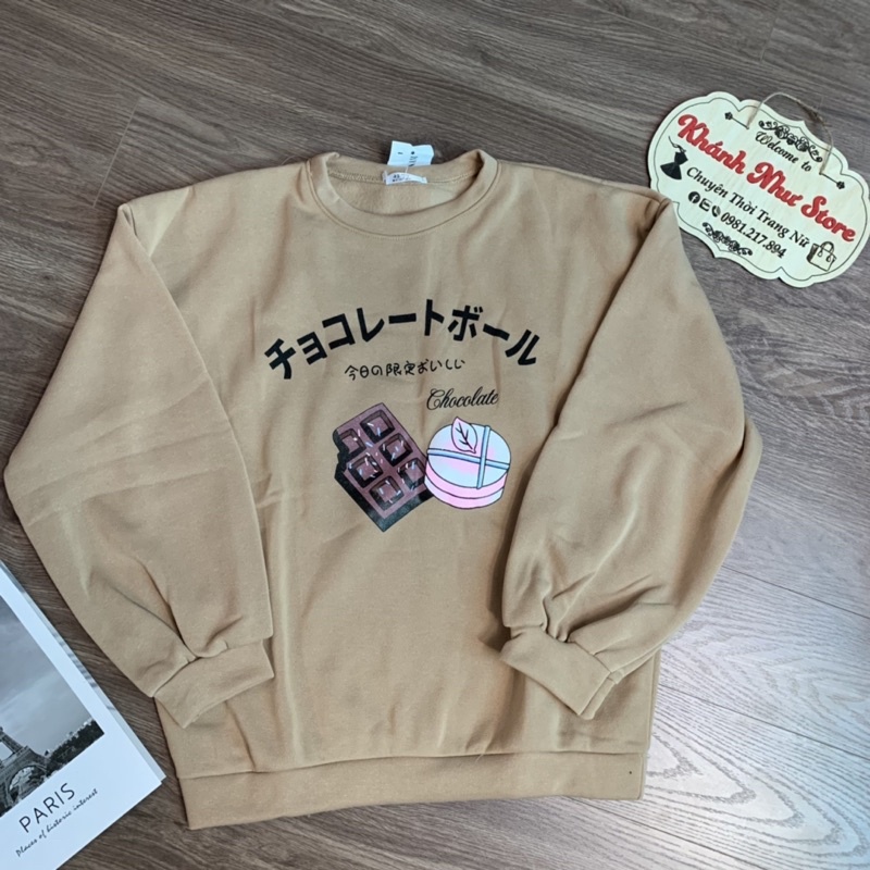 Áo Sweater nỉ in chữ Hàn Quốc- Nỉ ngoại dài tay dáng rộng Ulzzang | BigBuy360 - bigbuy360.vn