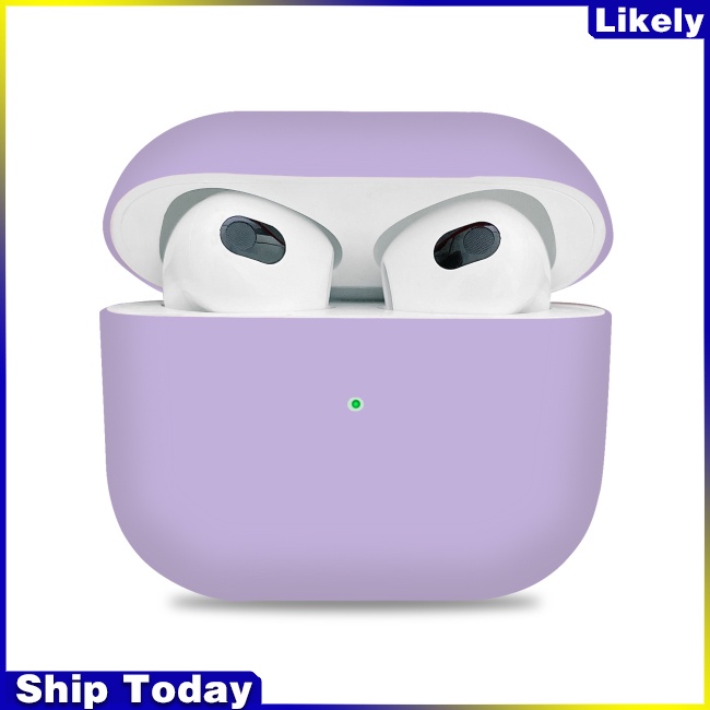 Vỏ Bảo Vệ Hộp Sạc Tai Nghe Airpods 3 Bằng Silicon Màu Trơn Bluetooth Thế Hệ 4