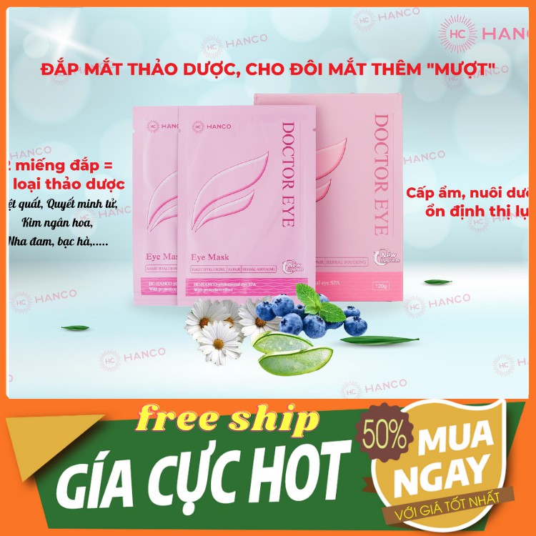 MIẾNG NẠ MẮT THƯ GIÃN TĂNG CƯỜNG THỊ LỰC, GIẢM THÂM QUẦNG MẮT, GIẢM BỌNG MẮT, GIẢM NẾP NHĂN MẮT HANCO DOCTOR EYE