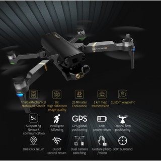 Flycam YLRC KAI ONE PRO 8K Camera 3 Trục Gimbal + EIS GPS 5G Wifi   Động Cơ Không Chổi Than Bay 25 PHÚT