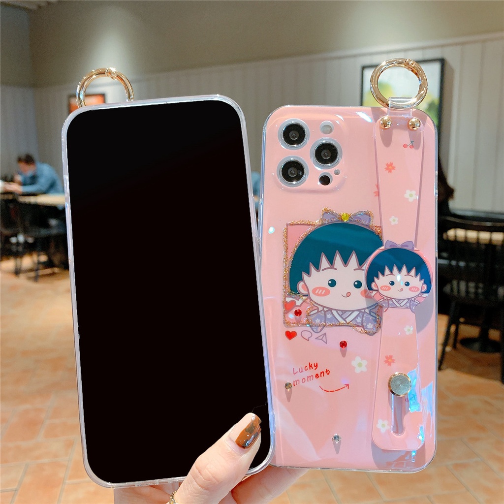 CHIBI Ốp Lưng In Hình Maruko Có Dây Đeo Xinh Xắn Cho Iphone 12 Mini 11 Pro Max Plus 8 7 6 6s Plus X Xr Xs Max