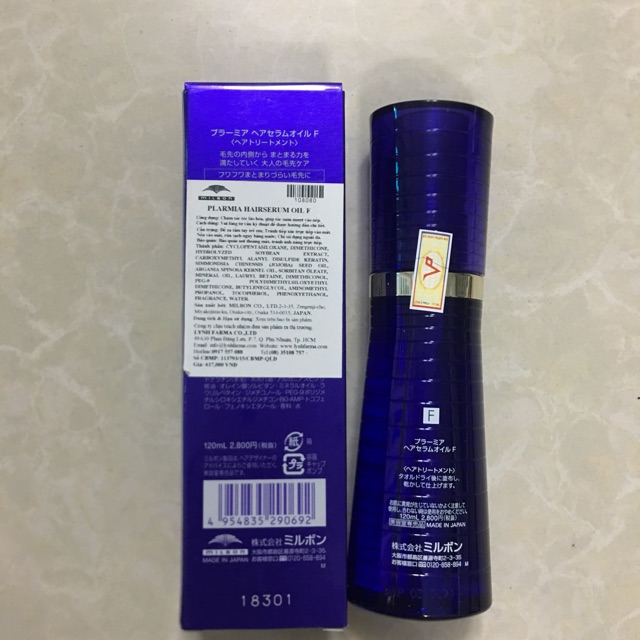 {Siêu rẻ} {Chính hãng} Tinh dầu dưỡng tóc Plarmia Hairserum Oil F 120ml