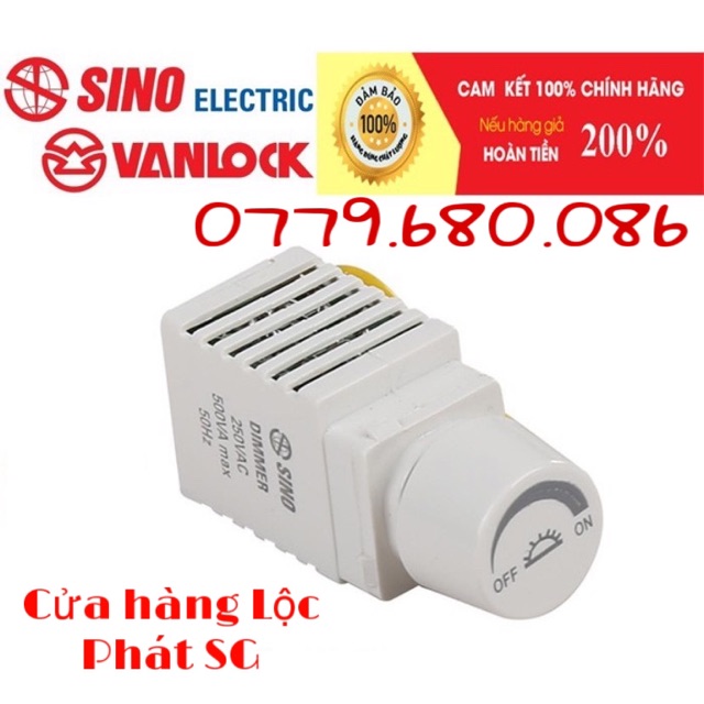 Dimmer Đèn Sino, Hạt chiết áp Đèn 500VA Sino Vanlock - chính hãng sino giá tốt, có sẵn