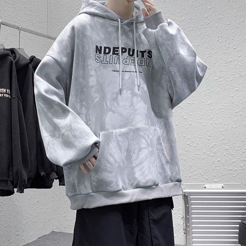 Áo Khoác Hoodie Chui Đầu Dáng Rộng Màu Nhuộm Kiểu Hàn Quốc Thời Trang Xuân Thu Cho Nam