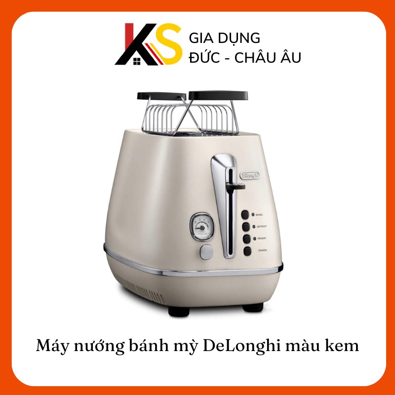 [Mã 254ELSALE giảm 7% đơn 300K] Máy nướng bánh mỳ DeLonghi CTOV2103.BG màu kem (900 W), hàng Đức