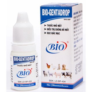 Nhỏ mắt chó mèo  Bio genta drop - chữa đau mắt đục giác mạc viêm đỏ ngứa vệ sinh mắt chó + mèo