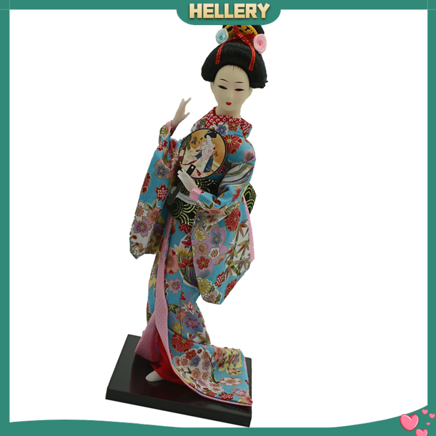 Búp Bê Geisha Mặc Kimono In Hoa Phong Cách Nhật Bản Kích Thước 12 Inch Dùng Trang Trí Nhà Cửa