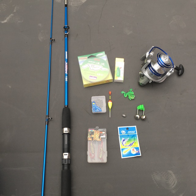 Combo cần câu cá 2 khúc 1.8m  + máy 4000 + phụ kiện đi kèm