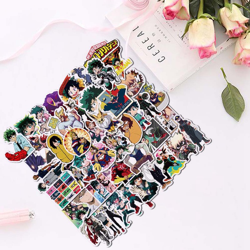 Tmdbyx Set 50 Miếng Dán Trang Trí Hình Nhân Vật Phim Học Viện Anh Hùng
