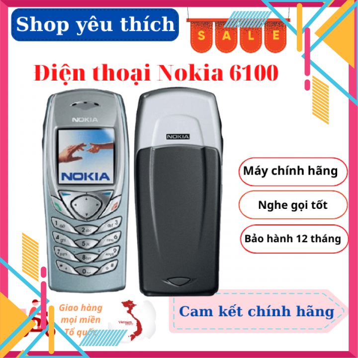 Điện thoại cổ nokia 6100 giá rẻ CHÍNH HÃNG tặng kèm phụ kiện-Bảo hành uy tín 12 tháng