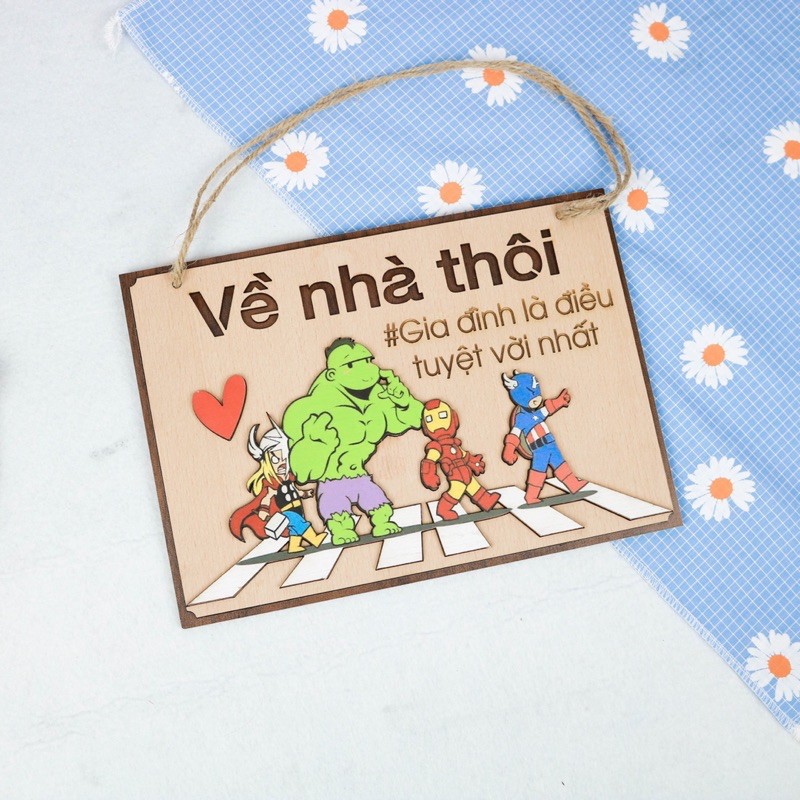 Combo 3 Bảng Gỗ Trang Trí Cho Fan Marvel