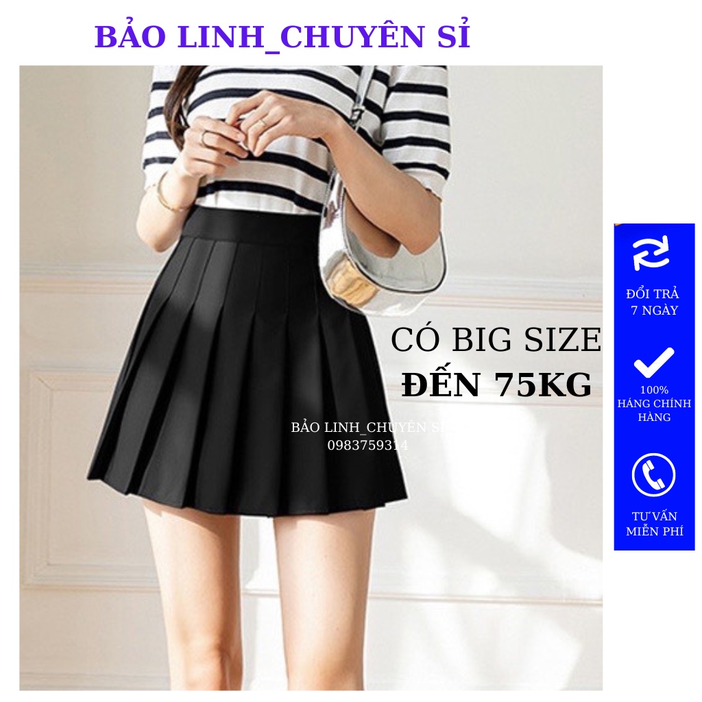 Chân Váy Xếp Ly Tennis Bigsize Bảo Linh Dáng Xòe Ngắn Có Quần Chống Lộ