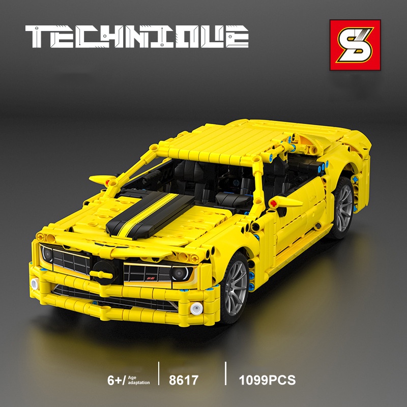 Đồ Chơi Lắp Ráp Kiểu LEGO TECHNIC Điều Khiển Từ Xa Siêu Xe Chevrolet Camaro YellowBlack Model SY8617 Với 1099 Mảnh Ghép