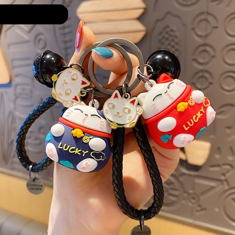 Móc Khóa Hình Mèo May Mắn Dễ Thương