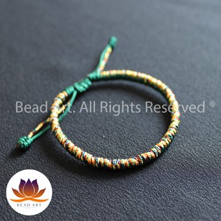 Vòng Tay Dây Ngũ Sắc Thắt Chỉ Màu Tibet Handmade (XANH LÁ), Hợp Mệnh Mộc, Hoả, Vòng Tay Phong Thuỷ S50 - Bead Art