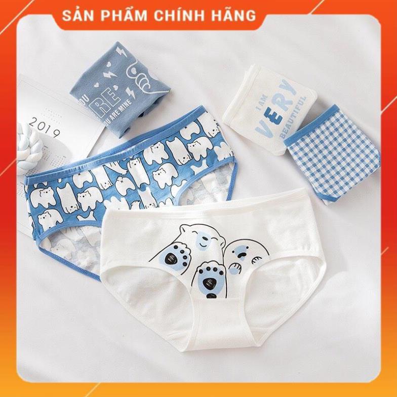 Quần Lót Nữ Dễ Thương Quần Lót Nữ Gấu Xanh Kháng Khuẩn 227