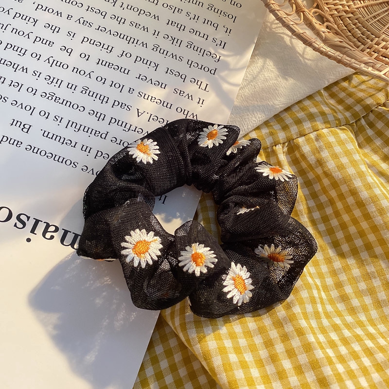 Dây Buộc Tóc Phối Họa Tiết Hoa Cúc Phong Cách Hàn Quốc