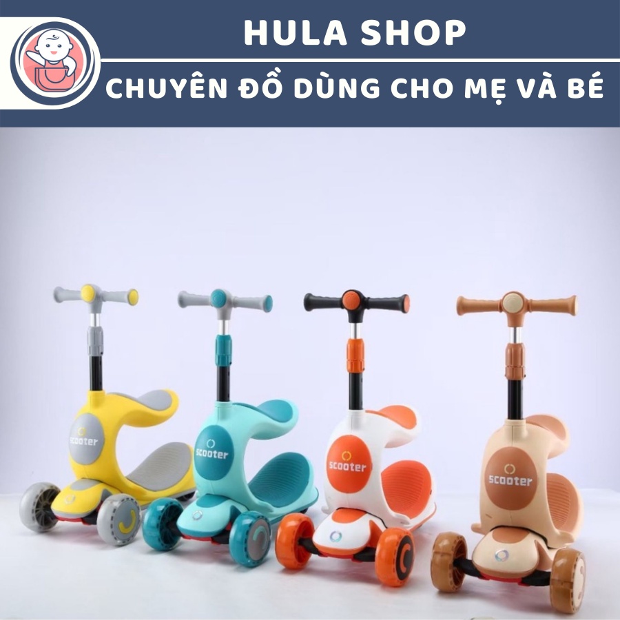 [XẢ KHO - HÀNG MỚI] Xe scooter cho bé 3 bánh to phát sáng, chịu tải 150Kg, có ghế gấp gọn - Xe trượt scooter 808