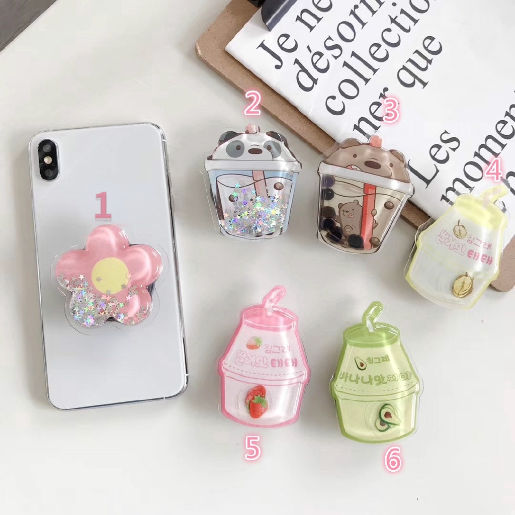 Đế đỡ điện thoại túi khí kiểu hoạt hình thu vào được tiện dụng