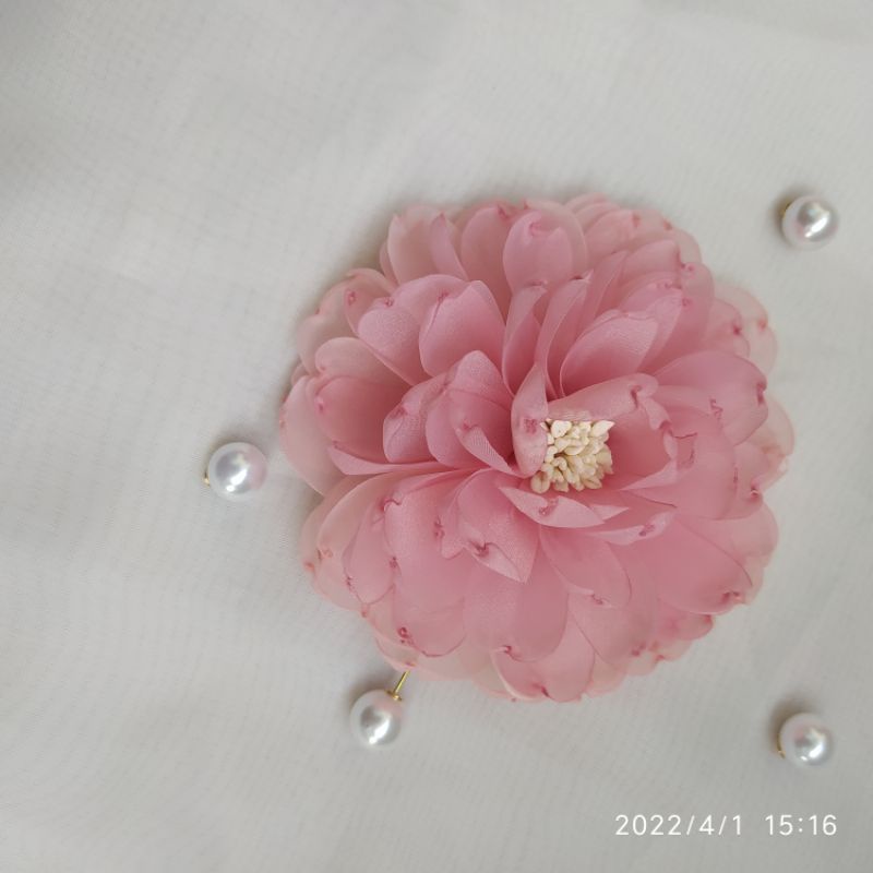 Hoa cúc cài áo handmade Joli màu hồng phối cực xinh