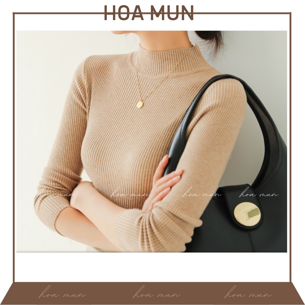Áo Len Tăm Cổ 3cm Giữ Nhiệt Cho Nữ, Áo Len Tăm Cổ Cao Giữ Nhiệt Hàng Quảng Châu Loại 1