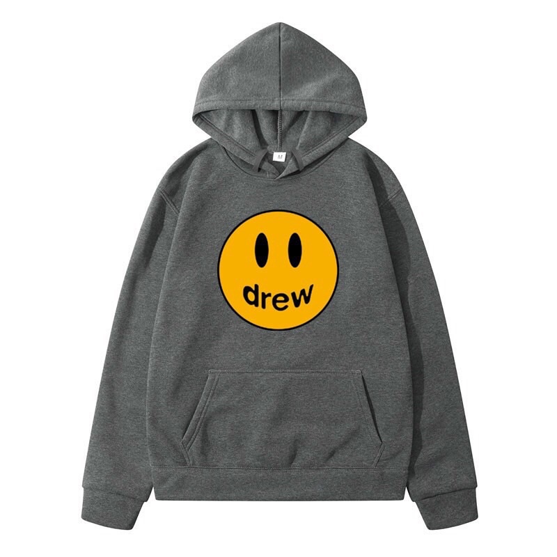 Áo nỉ bông hoodies drew mặt cười ba màu xinh chất nỉ bông