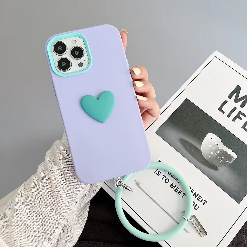 Ốp Điện Thoại Silicon Chống Rơi Có Dây Đeo Tay 3 Trong 1 Cho 13 12 11 Pro max X XS XR XSMAX 8 7 6 6s PLUS SE2020