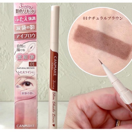 Bút Kẻ Bọng Mắt Đa Nằng Canmake 3way Slim Shade Line