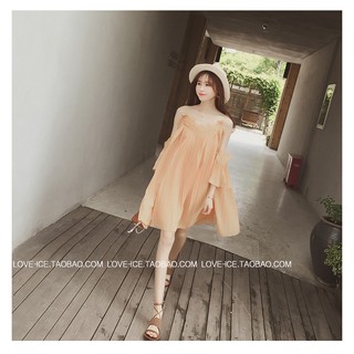 Đầm Dập Ly Phối Ren Oversize
