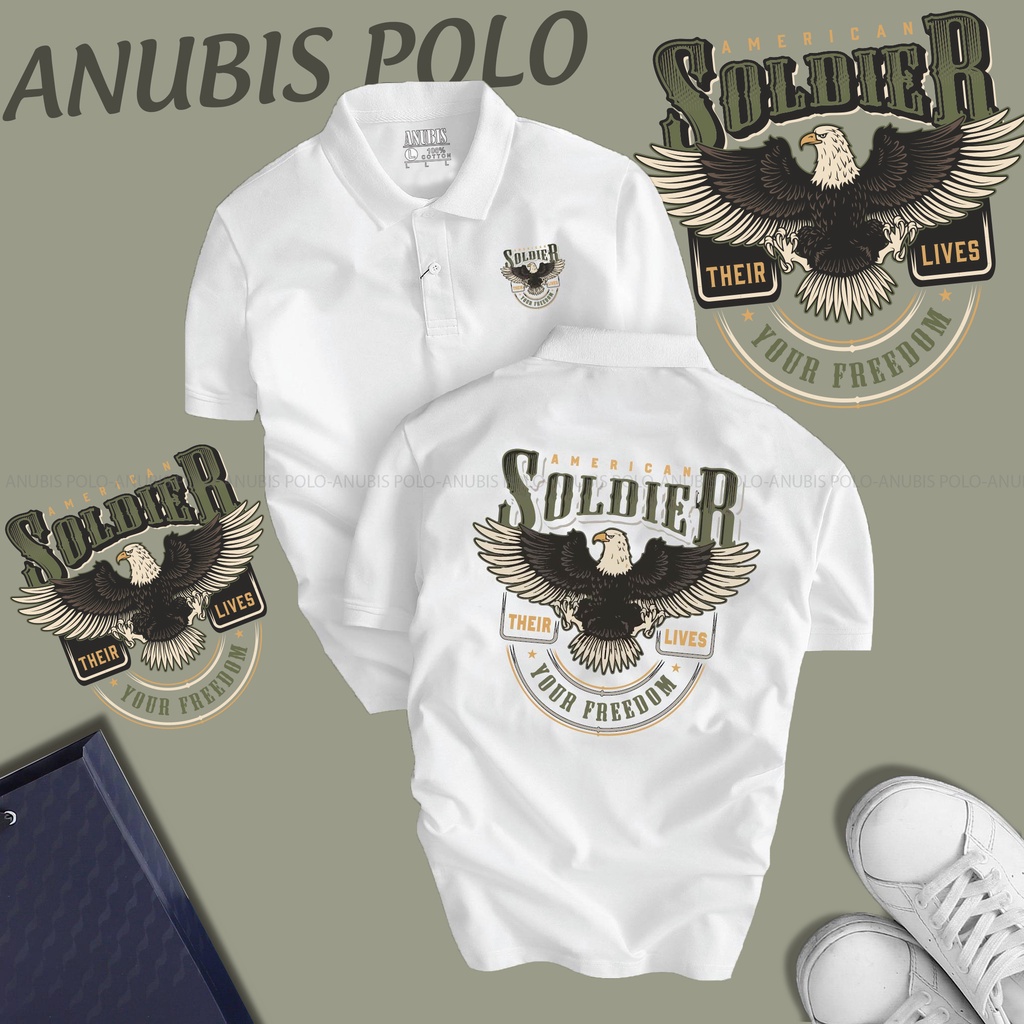 Áo thun polo Cánh Chim Đại Bàng usa - vải cao cấp nam nữ tay lỡ