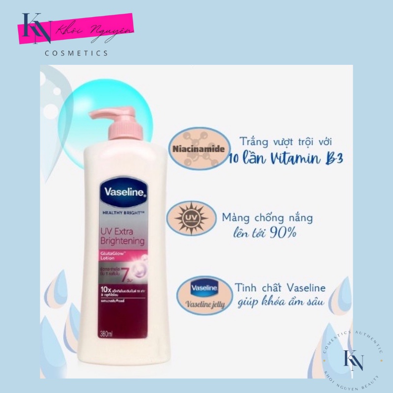 Sữa Dưỡng Thể Trắng Hồng Vaseline UV Lightening 10x Lotion Dưỡng Trắng Da Hiệu Quả 380ml Và 570ml