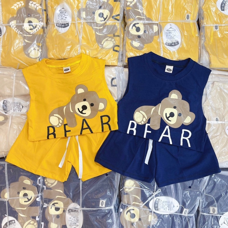 bộ gấu bear cotton đẹp cho bé