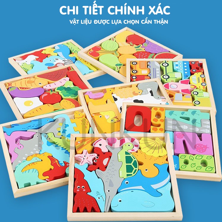 Đồ chơi xếp hình TETRIS TANGRAM phương tiện giao thông và động vật phát triển thông minh cho bé