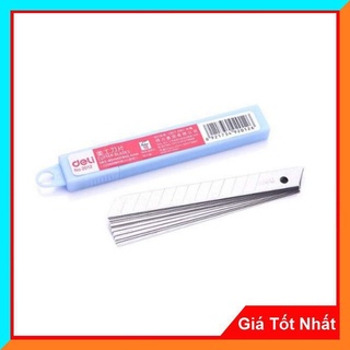 Lưỡi Dao Rọc Giấy Không Rỉ Cỡ Nhỏ Deli 2012 (Lưỡi dao 45 độ)- 36 lưỡi dao/Hộp