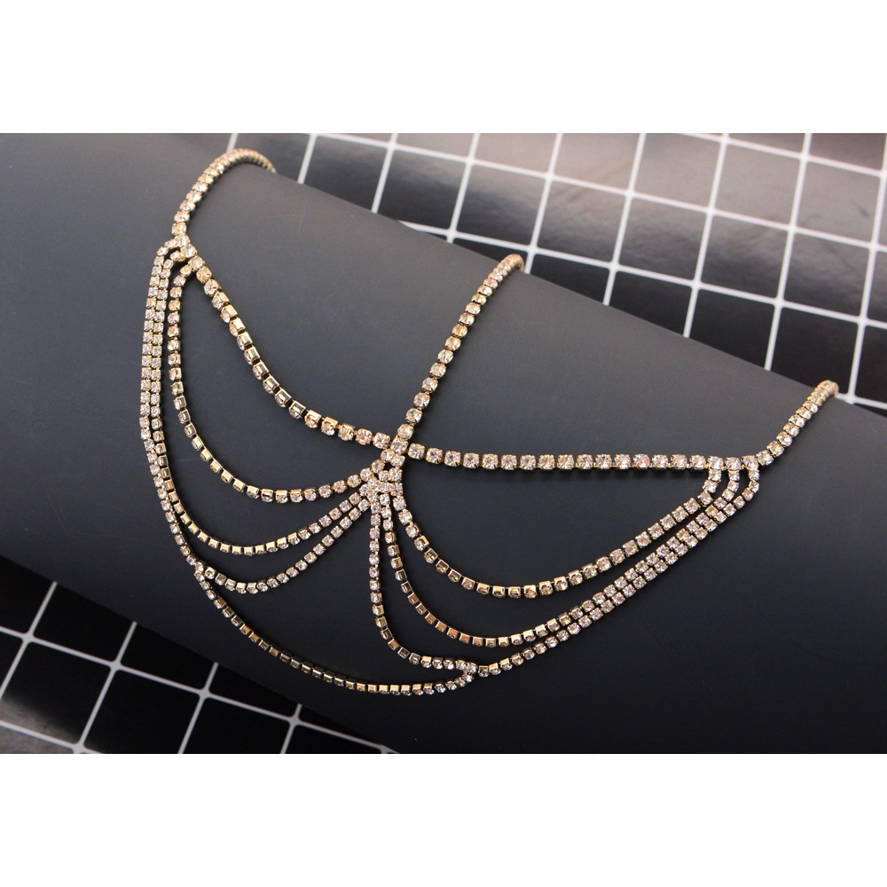 Chuỗi dây trang trí tóc đính đá phong cách phương Tây