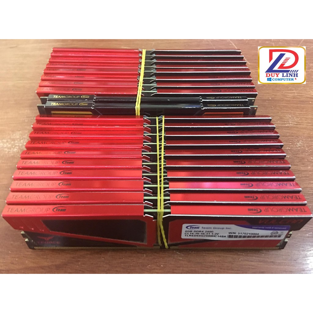 Ram 4G DDR4/2400 Team tản thép đỏ chóe còn bảo hành 03/2022